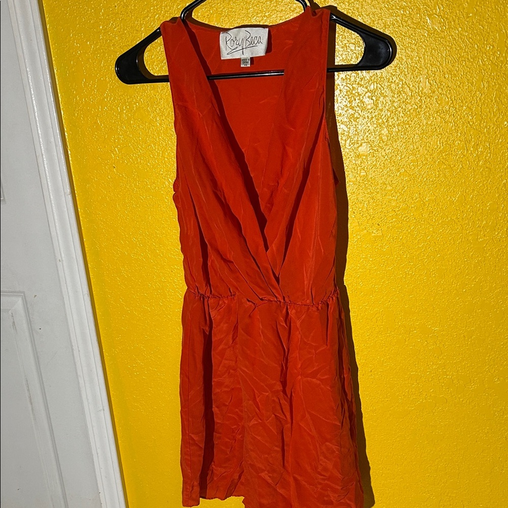 Rory Beca Bold Orange V-Neck Top